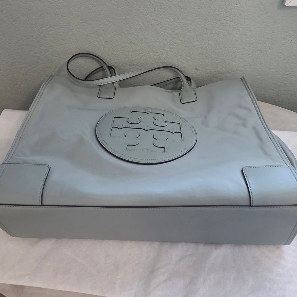 Tory Burch ELLA Tote Bag Blue Celadon - Picture 7 of 13